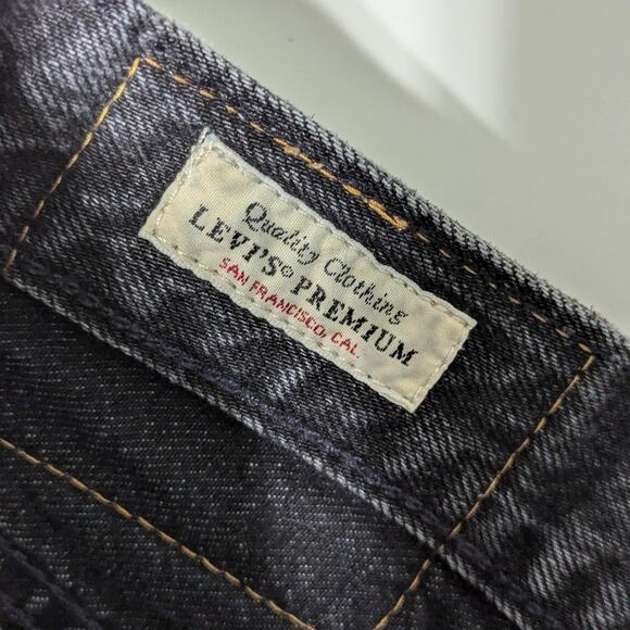 Levi's Premium 501 Jeans Straight Leg Denim Charcoal Black Gray Button Fly 29 - Picture 6 of 6